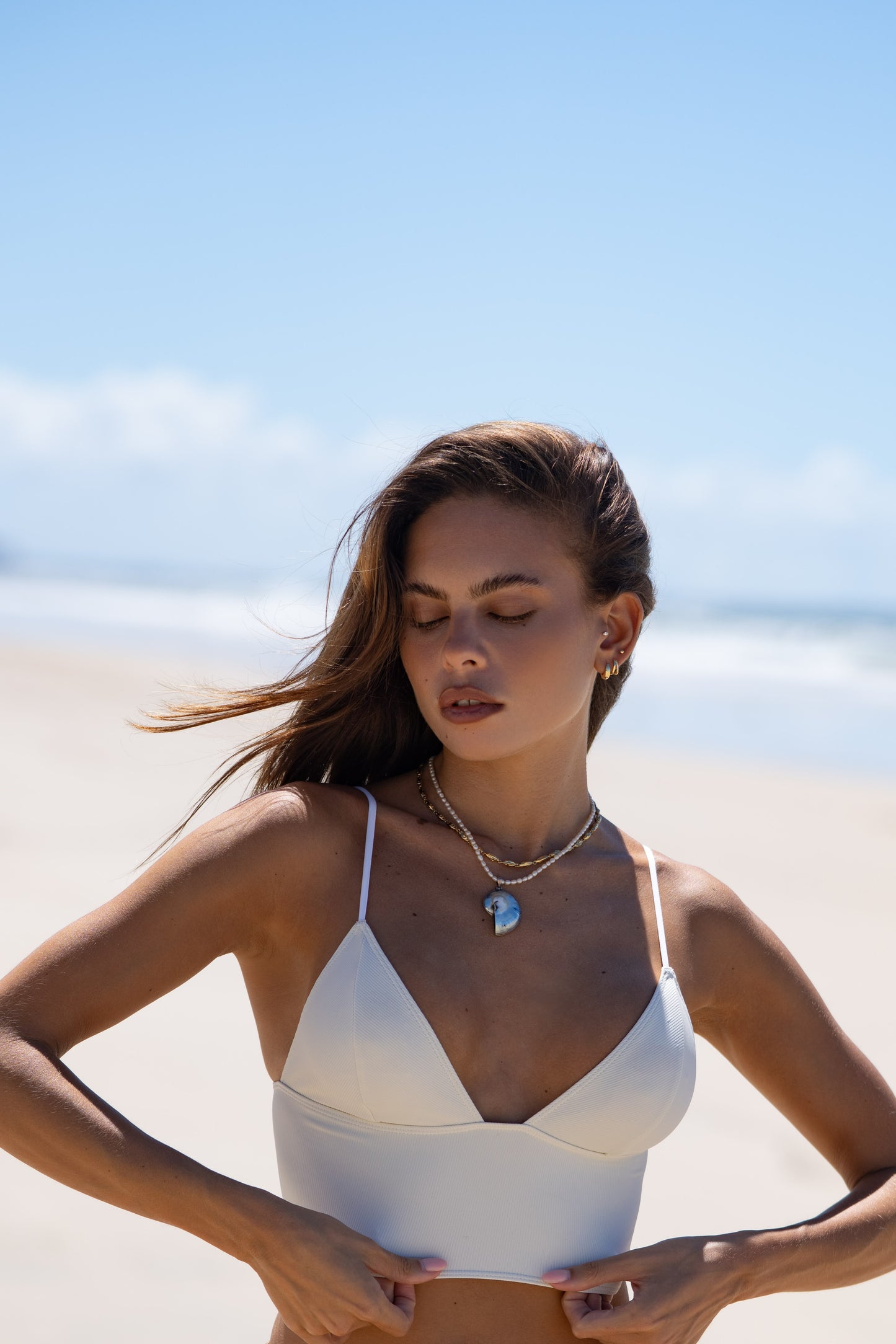 TOP KALI TRIANGLE BLANC