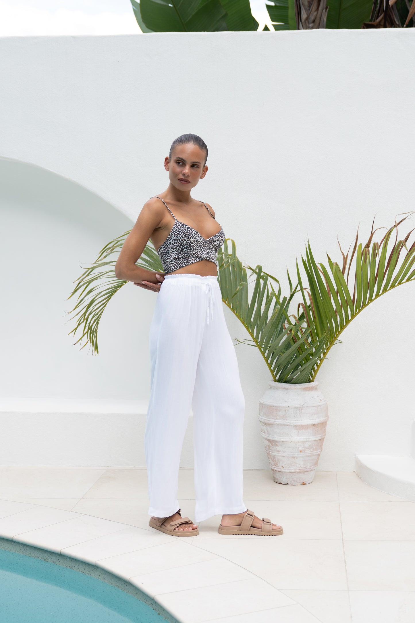 TOP KALI Croisé en X LEOPARD