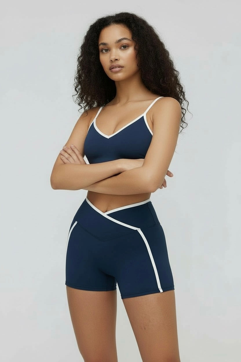 Cross-Line Short - Blue