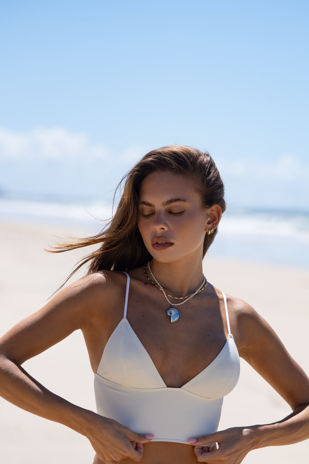 TOP KALI TRIANGLE BLANC