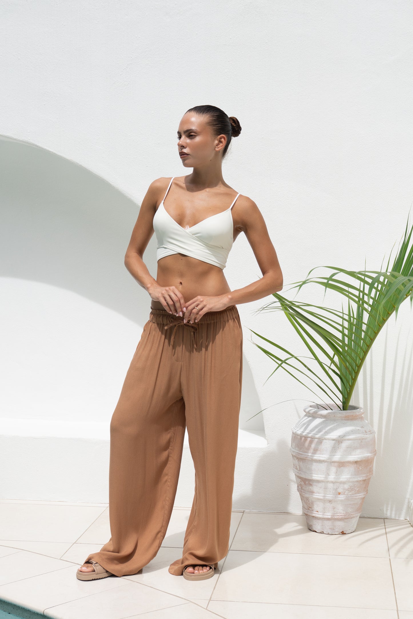 TOP KALI Croisé en X BLANC