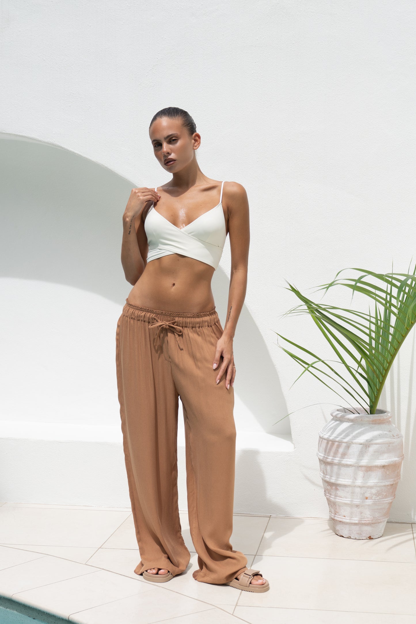 TOP KALI Croisé en X BLANC