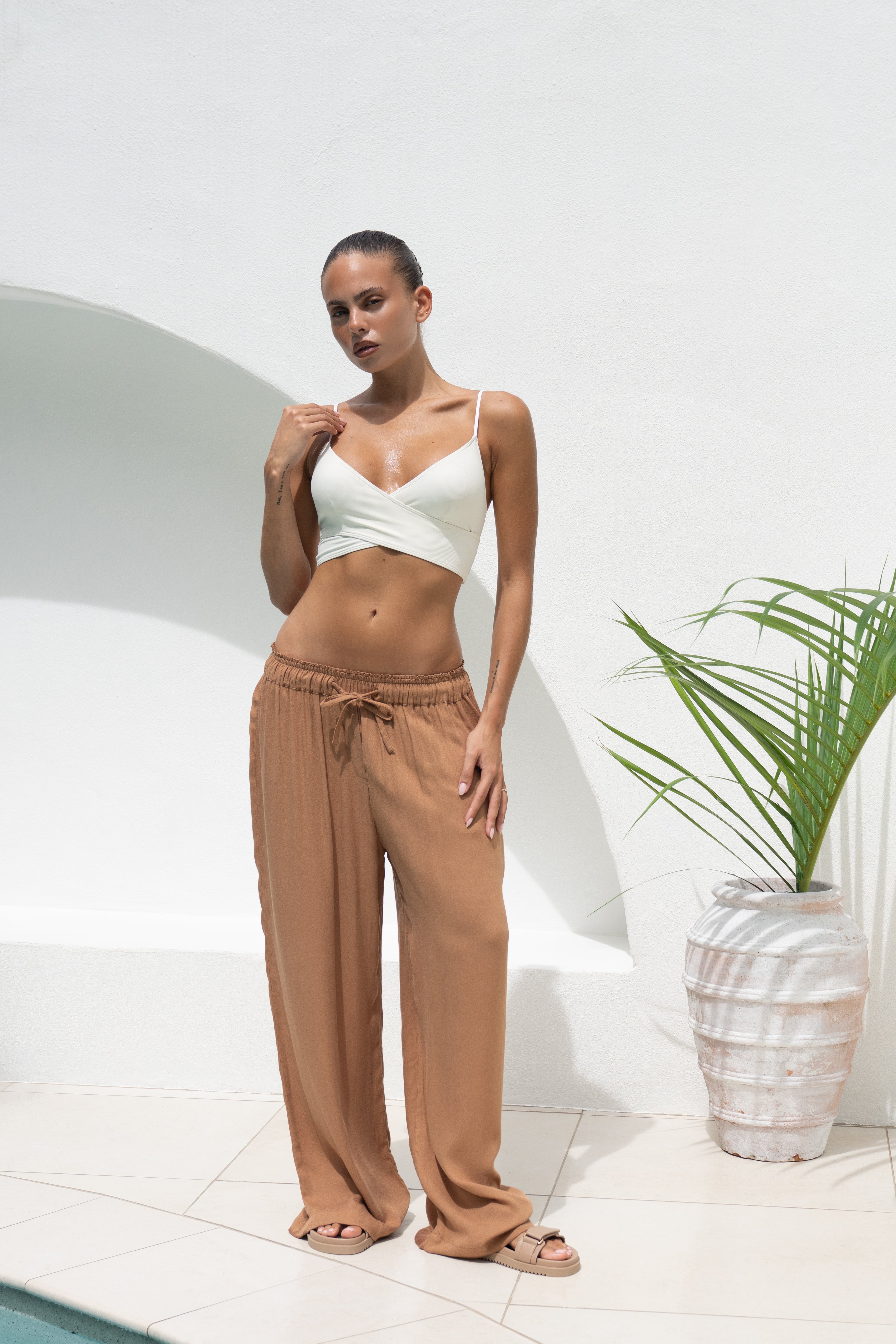 TOP KALI Croisé en X BLANC