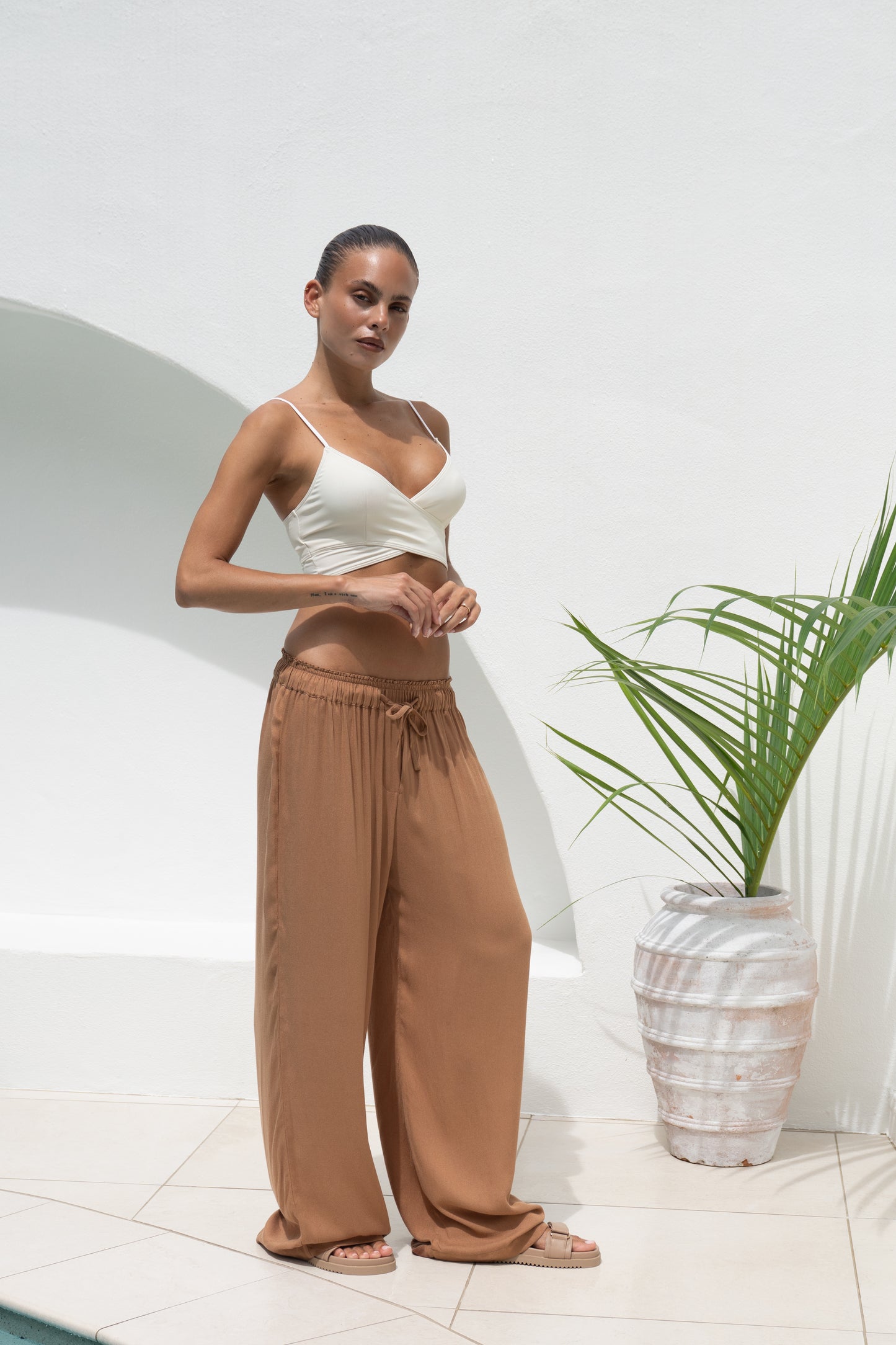 TOP KALI Croisé en X BLANC