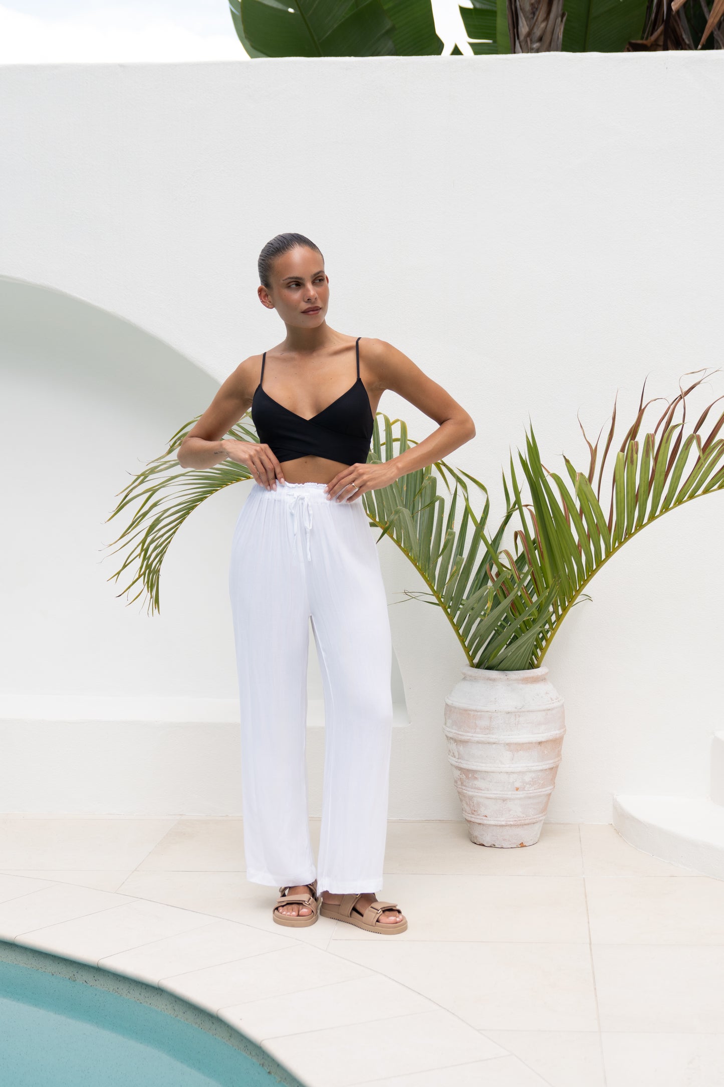 TOP KALI Croisé en X NOIR